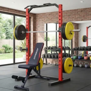 Power Cage Power Rack With Adjustable Weight Bench, Multi-Functional